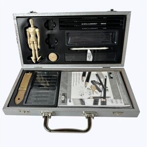 Royal & Langnickel Essentials Sketching Art Set in Silver Wooden Case 30+ Pc